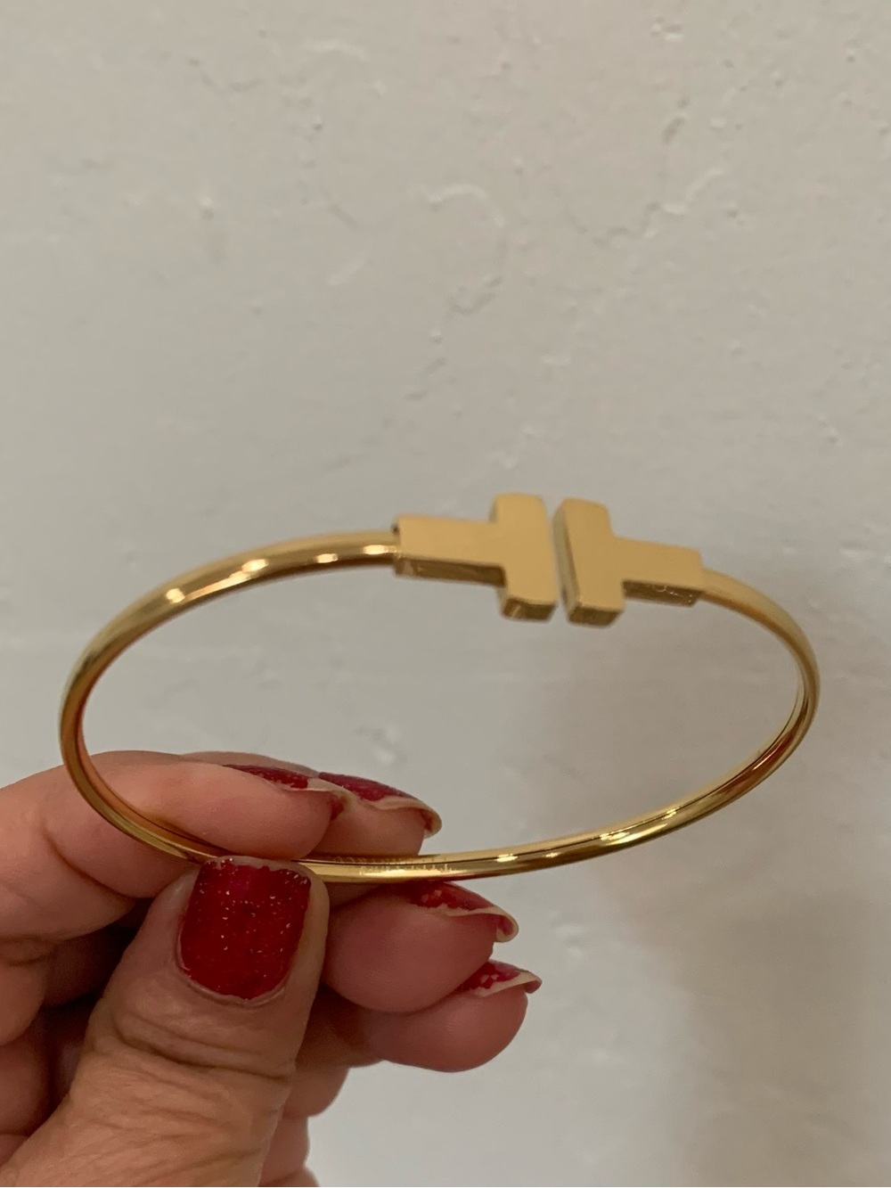 Gold Open-Front Bangle Bracelet - Women Jewelry